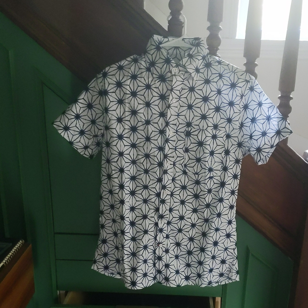 Gustin Blue and White Casual Button Down Shirt